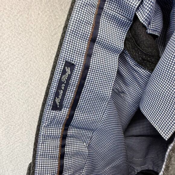 Gruppo Artigiani Pants Men's 34x34 Gray Italy made Textured Hook Loop Dress Wool - Picture 10 of 11